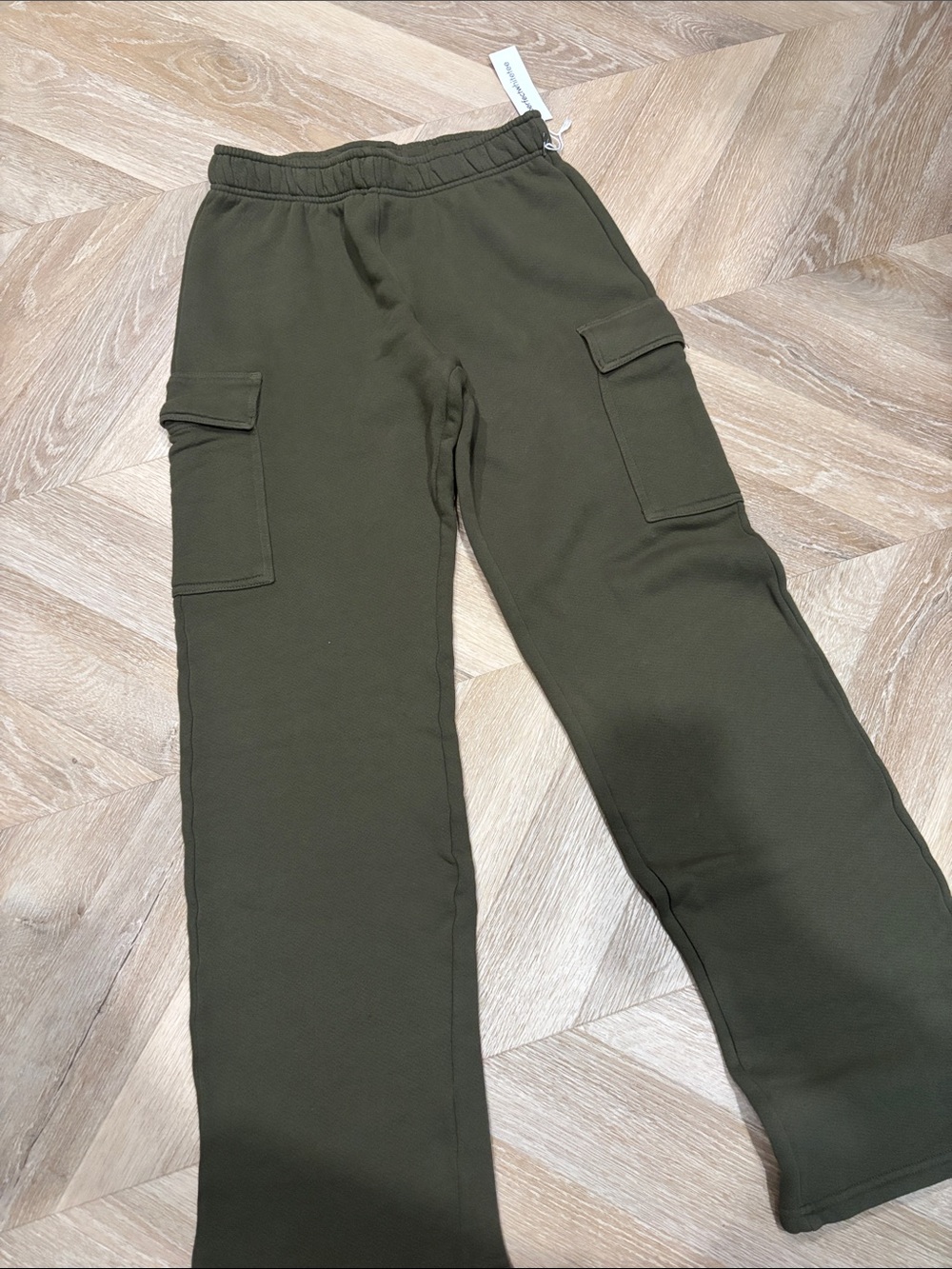 perfectwhitetee Olive Green Fleece-Lined Sweatpants